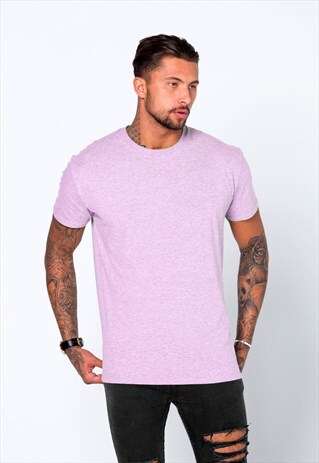ESSENTIAL BLANK T-SHIRT - HEATHER LILAC PEACH PINK