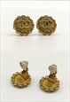 VINTAGE CHANEL CC LOGO EARRINGS, GOLDEN, WITH ORIGINAL BOX