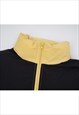 COLOR BLOCK BOMBER CONTRAST PATTERN PUFFER JACKET IN YELLOW