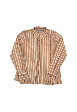 Vintage Y2K Shirt Striped Pattern Medium