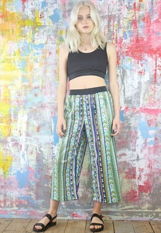 CROPPED TROUSERS IN AZTEC SEQUINS