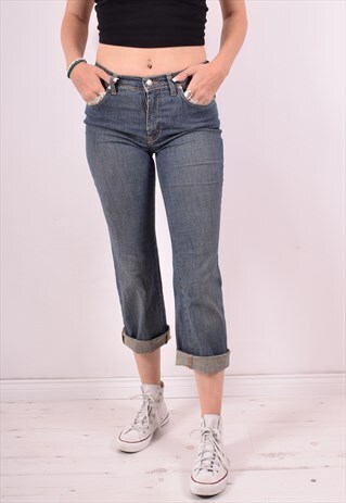 TRUSSARDI WOMENS VINTAGE JEANS W25 L27 BLUE 90S