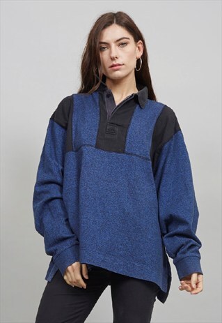 VINTAGE OVERSIZED 80'S ADIDAS EQUIPMENT POLO SWEATER