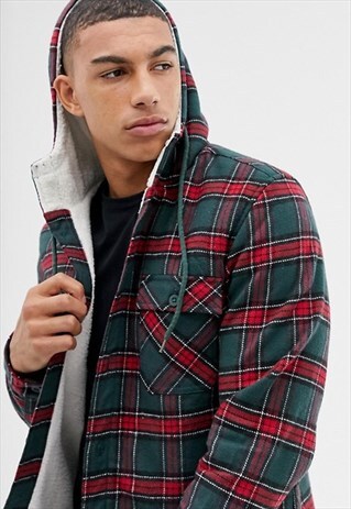 BORG LINED CHECK OVER JACKET