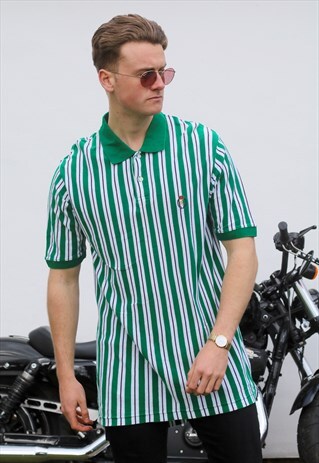 RALPH LAUREN CHAPS USA VINTAGE REGATTA STRIPED POLO NECK