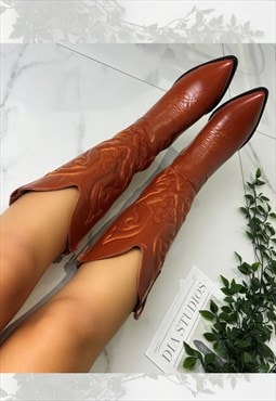 Cowboy boots Brown western cowgirl boots