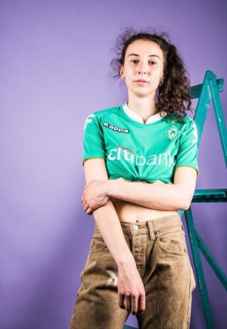 VINTAGE 1990S GREEN KAPPA FOOTBALL SHIRT
