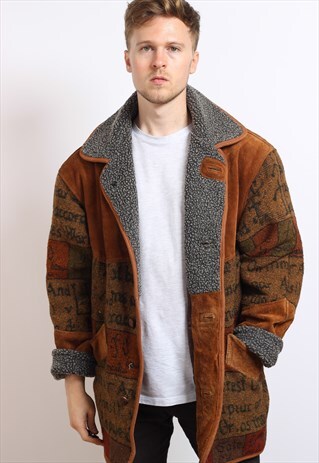 VINTAGE AZTEC NAVAJO FLEECE LINED JACKET