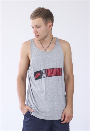 VINTAGE MENS NIKE CROSS TRAINING BIG LOGO TANK VEST TOP