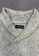 CHAPS KNITTED JUMPER SPECKLED PATTERNED CHUNKY KNIT SWEATER