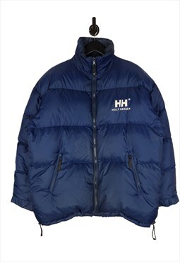 Y2K Helly Hansen Puffer Jacket Size L/XL In Blue / Yellow 