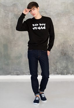 Bad Boy Vegan Sweatshirt Men's Printed Graphic Jumper Top