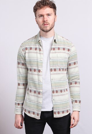 VINTAGE AZTEC PATTERNED SHIRT