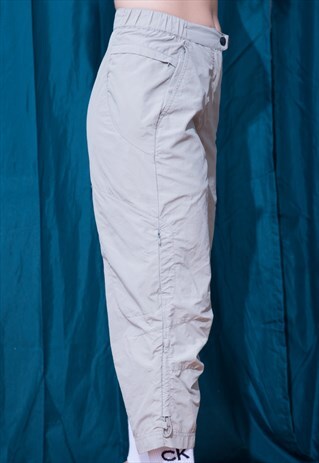 CREAM HIGH WAISTED MIDI TROUSERS