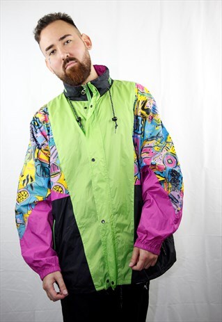 80'S VINTAGE MULTI PRINTS WINDBREAKER