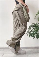 Vintage Y2K Khaki Utility Loose Fit Baggy Cargo Pants