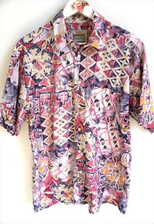 VINTAGE 90S CLASSIC BUTTONS DOWN CRAZY PATTERN SHIRT 