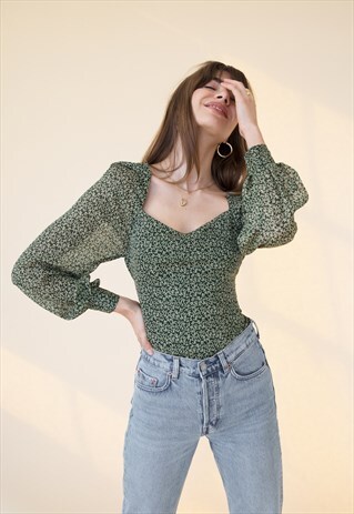 HENRIETTE BLOUSE - FOREST FLEUR
