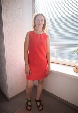 Vintage 80's Red Mini Textured Dress