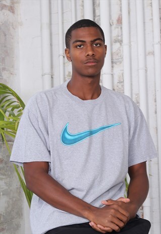 VINTAGE NIKE LOGO T-SHIRT GREY