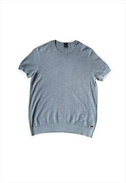 Hugo Boss sweatshirt Blue short sleeve XL Y2K