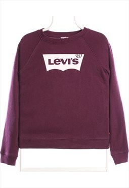 Vintage 90's Levi's Sweatshirt Spellout Crewneck Purple