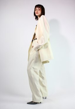 Vintage Y2K Lardini Striped Set Suit in Cream Medium