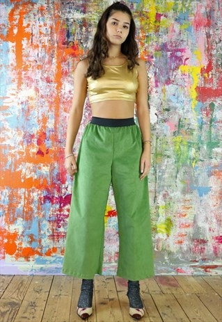 GREEN CROP TROUSERS