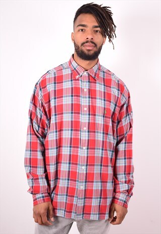 RALPH LAUREN MENS VINTAGE SHIRT XL RED CHECK 90S