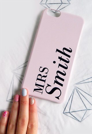 DUSTY PASTEL PINK MONOGRAM PHONE CASE