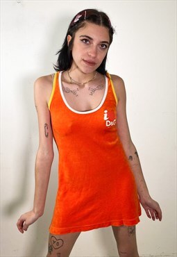 Vintage 2000s D&G orange tank mini beach robe 