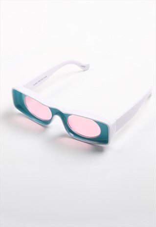 Pastel 3D Tinted Cat Eye Sunglasses - Blue