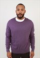 Men's Vintage Polo Ralph Lauren Crew Neck Sweater Purple 