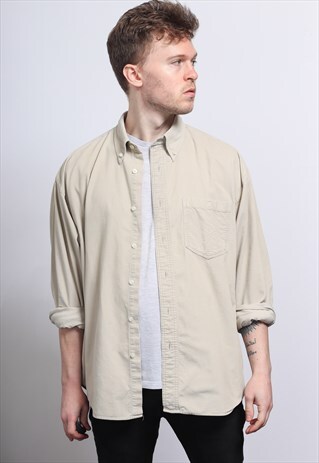 VINTAGE CORDUROY CORD SHIRT BEIGE