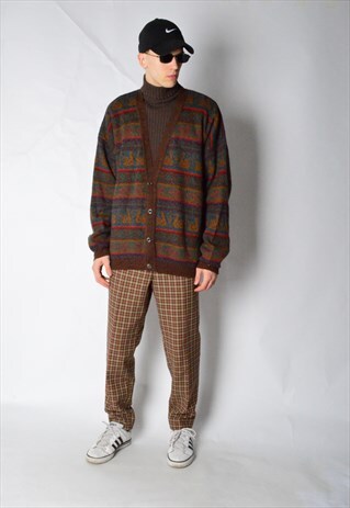 VINTAGE 80S COLOURFUL KNIT CARDIGAN