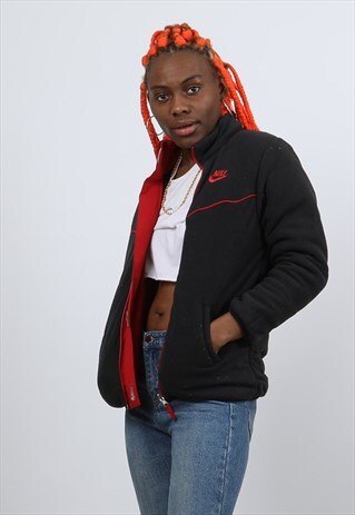 VINTAGE NIKE XS RED AND NAVY REVERSIBLE JACKET