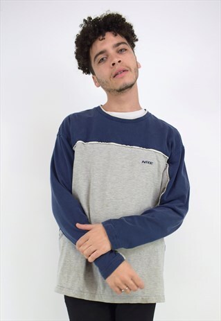 VINTAGE 90'S NIKE NAVY AND GREY T-SHIRT