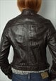 VINTAGE 90S LEATHER MOTO JACKET BROWN 