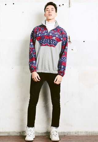 VINTAGE 90S AZTEC PRINT FLEECE SWEATER