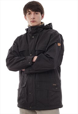 Vintage FJALLRAVEN Jacket Fleece Sherpa Lined G-1000 Black