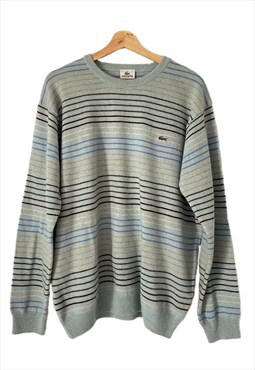 Vintage light blue striped Lacoste sweater L