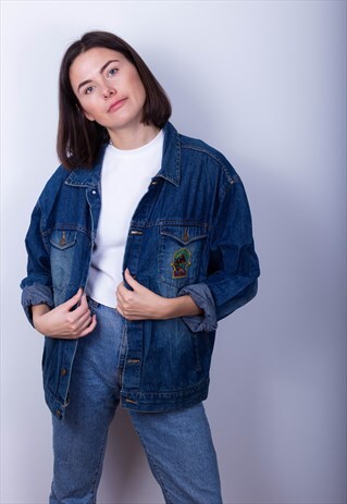 VINTAGE MARGARITAVILLE EMBROIDERED DENIM JACKET