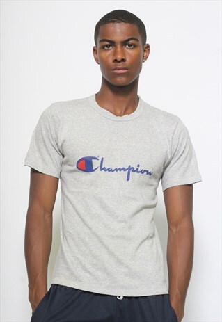 VINTAGE CHAMPION SPELL OUT T-SHIRT