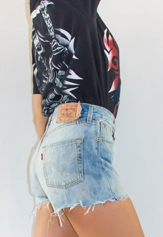 VINTAGE 501 80'S BLEACH WASH LEVI SHORTS