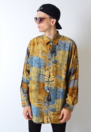 VINTAGE 90S ABSTRACT LONG SLEEVE SHIRT