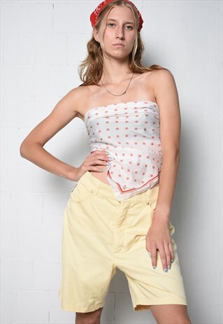 VINTAGE 90S ESCADA MARGARETHA LEY HIGH WAIST SHORTS YELLOW