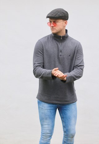 NAUTICA USA 1/4 ZIP ASPHALT GREY SWEATSHIRT