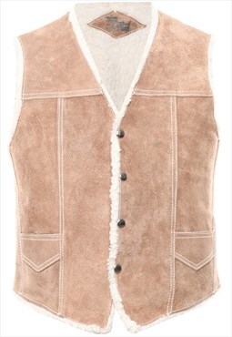 Beyond Retro Vintage Brown Suede Waistcoat - M