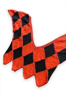 Vintage crochet top crop boho patchwork orange black y2k