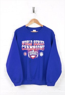 Vintage Chicago Cubs Sweater Blue Large